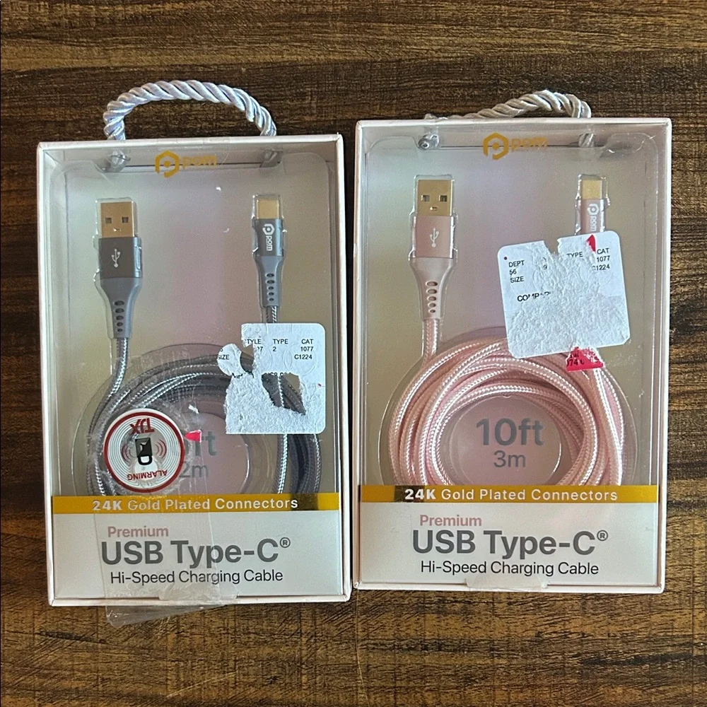 Premium USB Type-C Hi-Speed Charging Cable - Silver and Pink